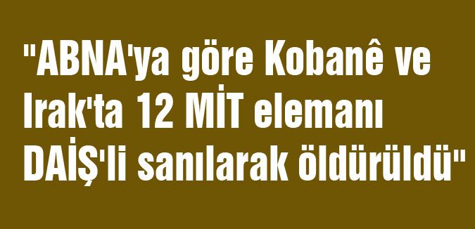 12 MİT elemanı DAİŞ'li sanılarak öldürüldü
