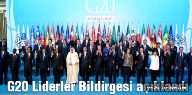 G20 Zirvesi'nin ardından Liderler Bildirgesi açıklandı