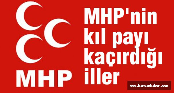 MHP'nin kıl payı kaçırdığı iller