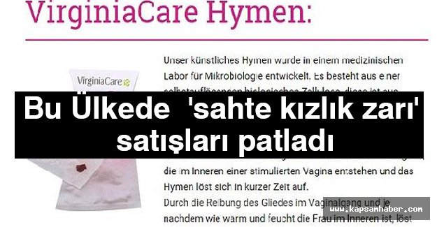 Bu Ülkede 'sahte kızlık zarı' satışları patladı