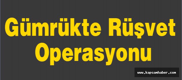 Gümrükte Rüşvet Operasyonu