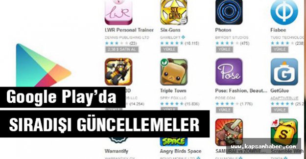 Google Play'da Güncelleme...