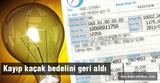Kayıp kaçak bedelini geri aldı