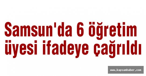 Samsun'da 6 Öğretim Üyesi İfadeye Çağrıldı