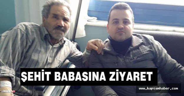 Şehit babasına hastanede ziyaret