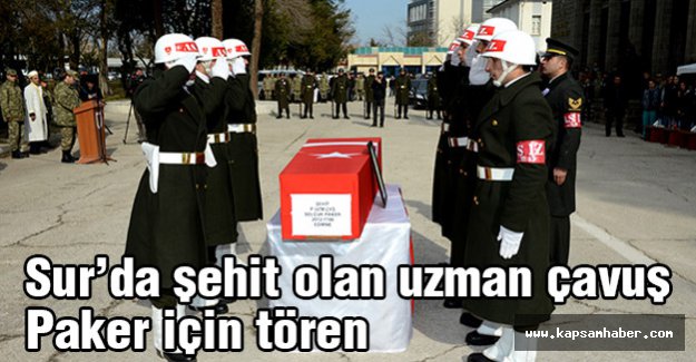 Sur’da şehit olan Paker için tören
