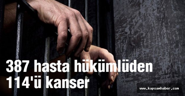 387 hasta hükümlüden 114'ü kanser