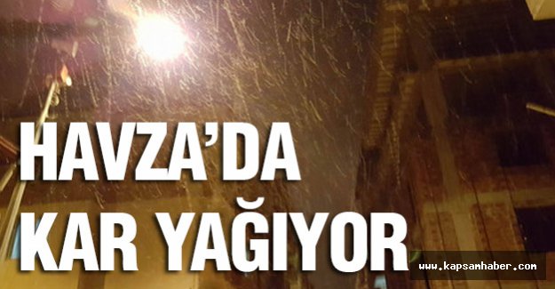 Havza'da kar yağıyor...