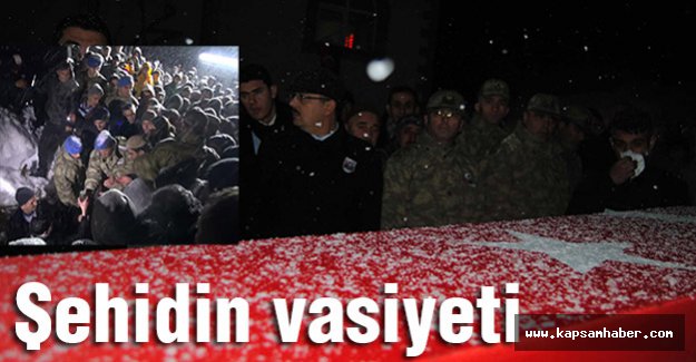 Şehit teğmenin vasiyeti yerine getirildi