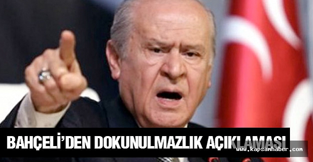 Bahçeli'den Dokunulmazlık Açıklaması