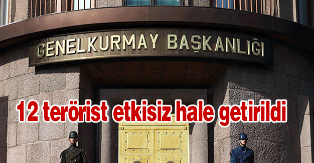 12 terörist etkisiz hale getirildi