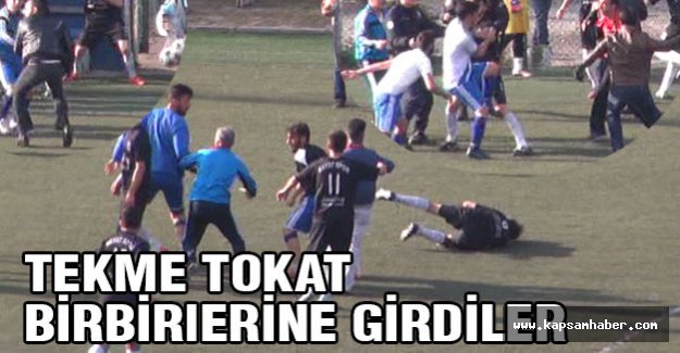 futbolcular, rakip oyunculara tekme tokat saldırdı