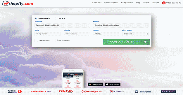 Hepfly İle Ucuz Uçak Bileti Bulmak Çok Kolay