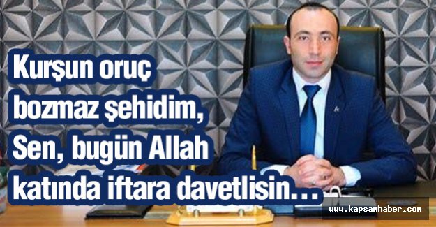 Başkan Taner Tekin: Sen, bugün Allah katında iftara davetlisin…