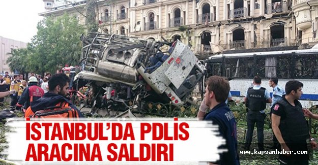 İstanbul'da polis aracına saldırı....