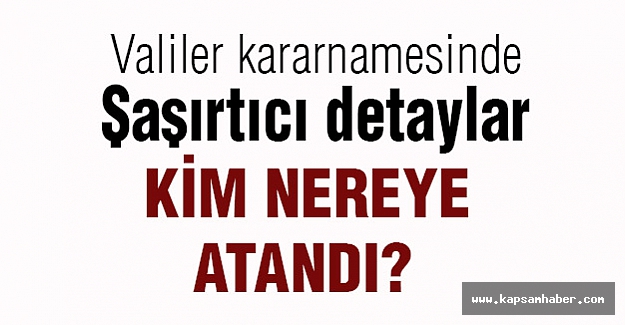 Valiler Kararnamesinde Şaşırtıcı detaylar