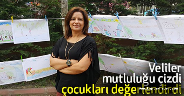 Veliler mutluluğu çizdi, çocukları değerlendirdi