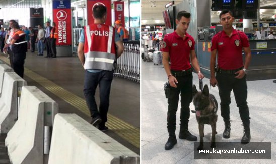 Atatürk Havalimanı'nda bariyerli ve köpekli önlem