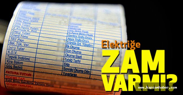 Elektriğe Zam Varmı?