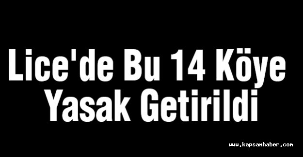 Lice'de Bu 14 Köye Yasak getirildi