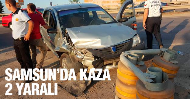Samsun'da Otomobil bariyere çarptı
