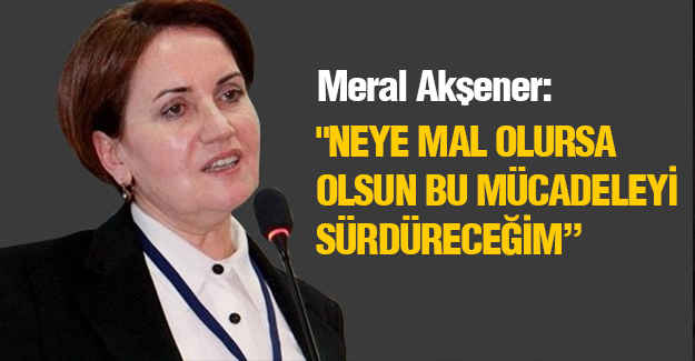 Akşener, Neye Mal Olursa Olsun...