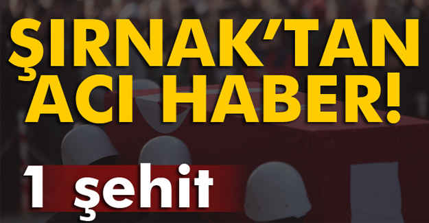 Şırnak'ta Bir Şehit