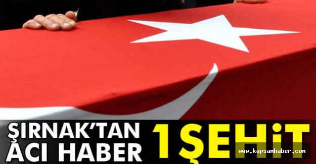 Şırnak'ta 1 asker şehit
