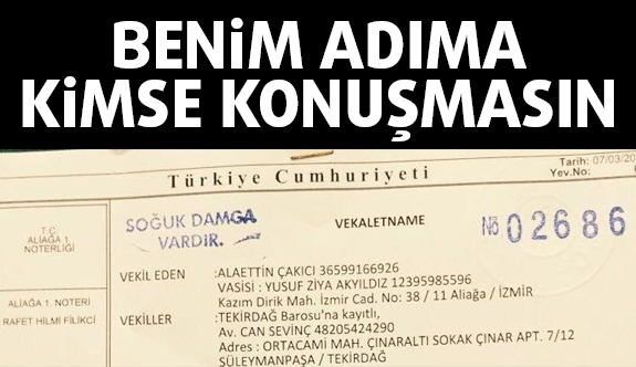 Alaattin Çakıcı; Koyun Can Derdinde Kasap Et Derdinde
