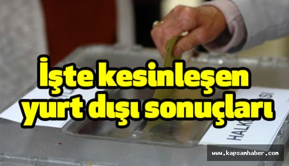 Kesinleşen yurt dışı sonuçları...