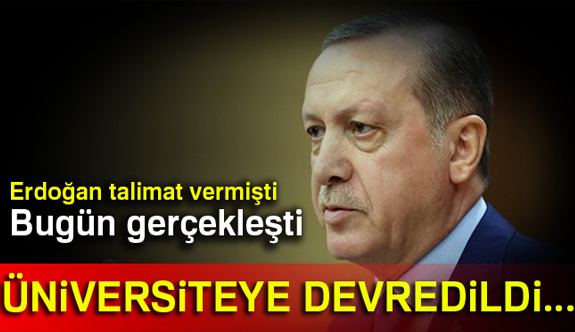 Erdoğan’ın talimatı üzerine Kenan Evren Kışlası devredildi