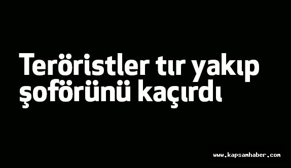 PKK'lı Teröristler Tır yakıp şoförünü kaçırdı