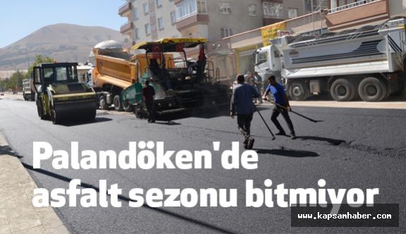 Palandöken'de asfalt sezonu bitmiyor