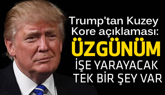 Trump'tan Kuzey Kore açıklaması: Üzgünüm...