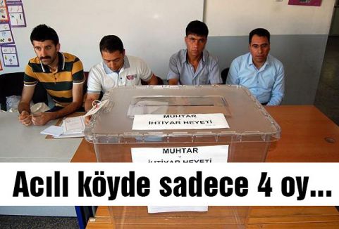 Acılı köyde sadece 4 oy...