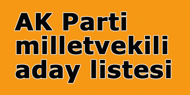 AK Parti milletvekili aday listesi