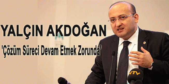Akdoğan: 'Çözüm Süreci Devam Etmek Zorunda'