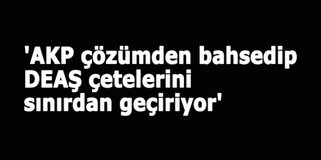 'AKP çözümden bahsedip DEAŞ çetelerini sınırdan geçiriyor'
