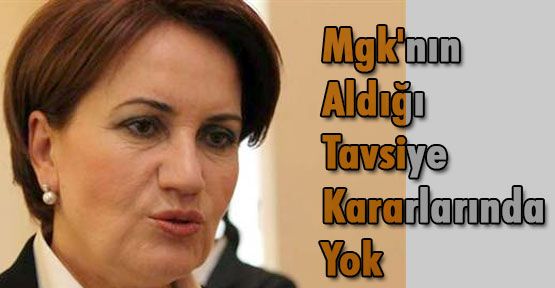 Akşener; Mgk'nın Aldığı Tavsiye Kararlarında Yok