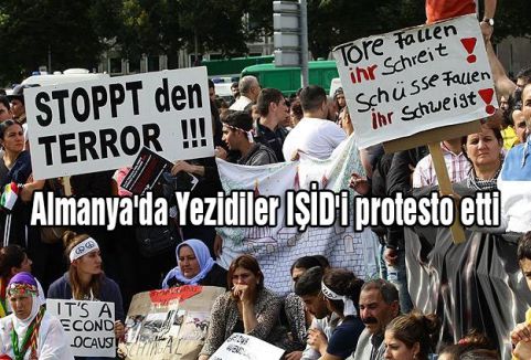 Almanya'da Yezidiler IŞİD'i protesto etti