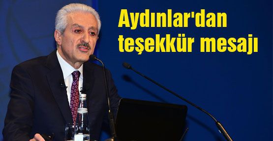 Aydınlar'dan teşekkür mesajı