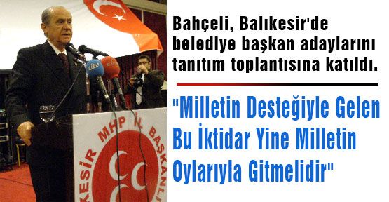 Bahçeli'den Balıkesir Büyükşehir Adayına Destek