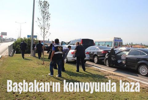 Başbakan'ın konvoyunda kaza