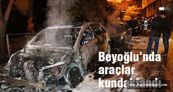 Beyoğlu'nda park halindeki araçlar kundaklandı