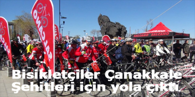 Bisikletçiler Çanakkale Şehitleri için yola çıktı