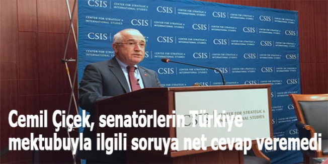 Cemil Çiçek, senatörlerin Türkiye mektubuyla ilgili soruya net cevap veremedi