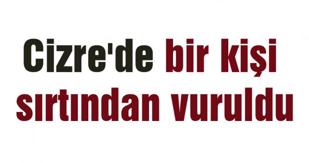 Cizre'de bir kişi sırtından vuruldu