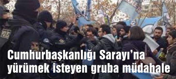 Cumhurbaşkanlığı Sarayı’na yürümek isteyen gruba müdahale