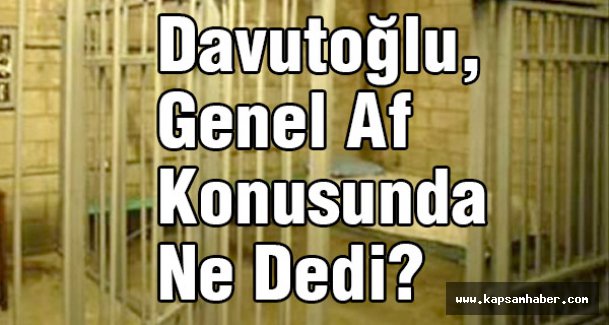 Davutoğlu, Genel Af Konusunda Ne Dedi?