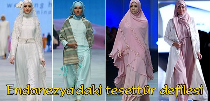 Endonezya'daki tesettür defilesi dikkat çekti
